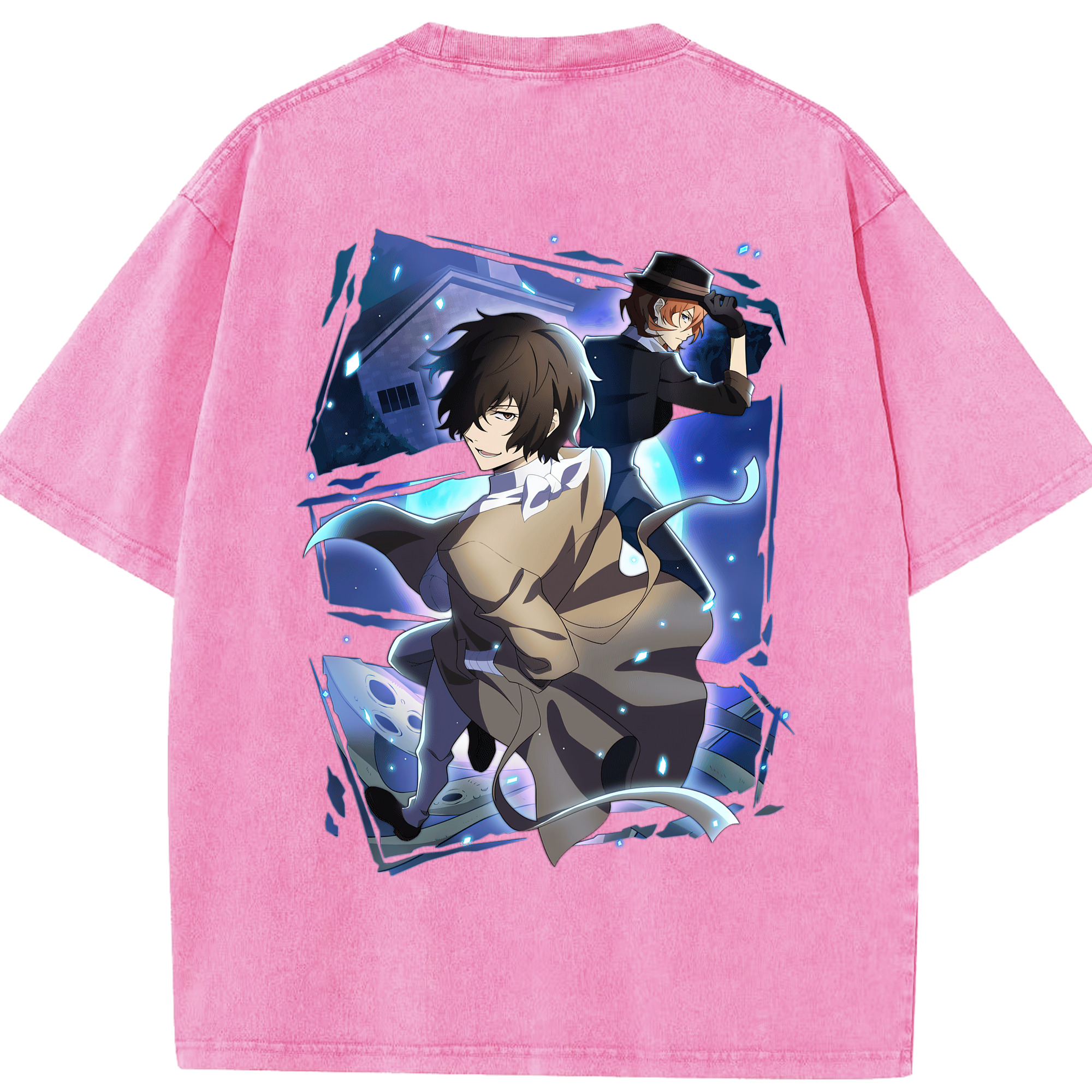 （画像用） 文豪ストレイドッグス Bungo Stray Dogs 綿100% ヴィンテージ風 半袖Tシャツ（背面プリント）